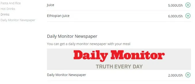 You can now get a copy of the Daily Monitor with your Ethiopian Juice on Jumia Food. 