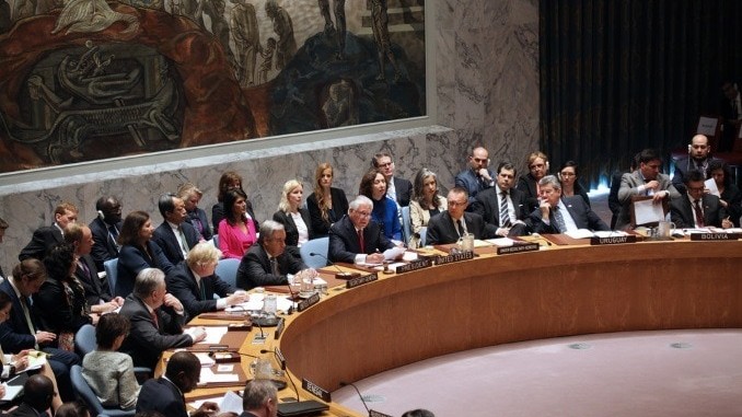 A sitting of the UN Security Council in New York, April 2017