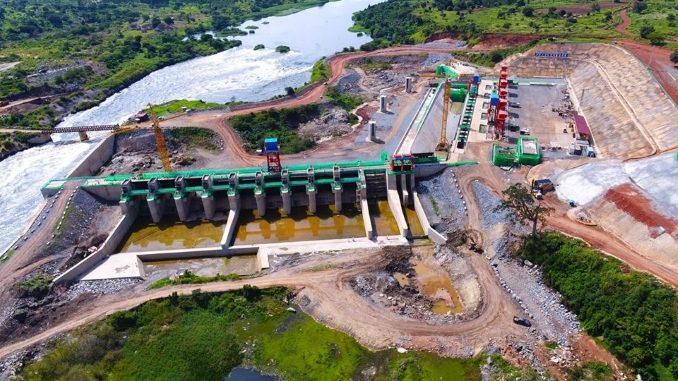 An aerial photo of the Karuma hydropower project
