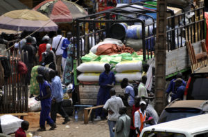 Busy market in Kampala, Uganda