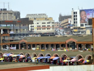 A retail shopping centre in downtown Kampala, Uganda