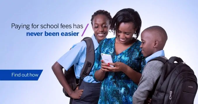 A poster of Stanbic Bank Uganda's FlexiPay platform, a digital option for paying school fees