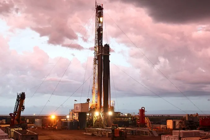 A drilling rig at a drilling site