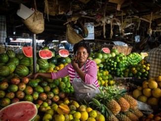 Woman selling food in a market