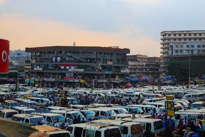 Taxi park in Kampala