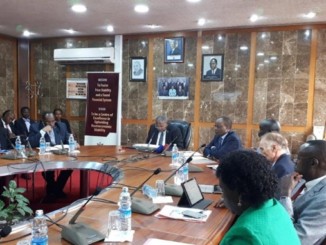 Bank of Uganda officials during the Monetary Policy Press Briefing