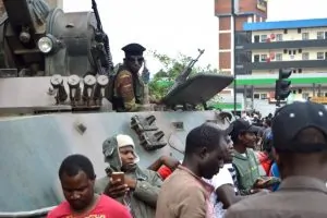 Zimbabwean soldiers during 2017 coup against Robert Mugabe