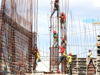 Workers on a construction project