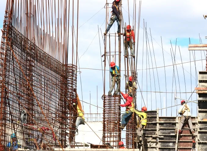 Workers on a construction project