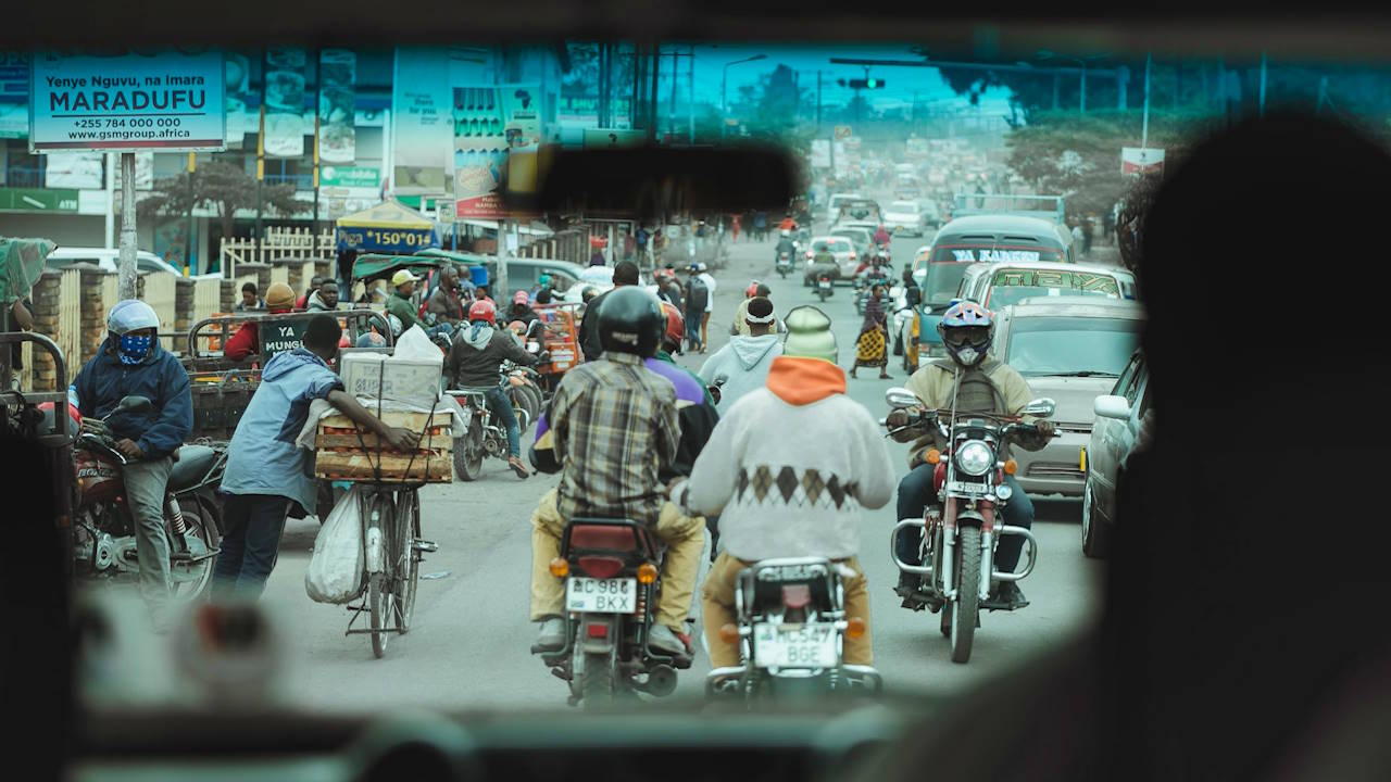 A street scene of Arusha, Tanzania