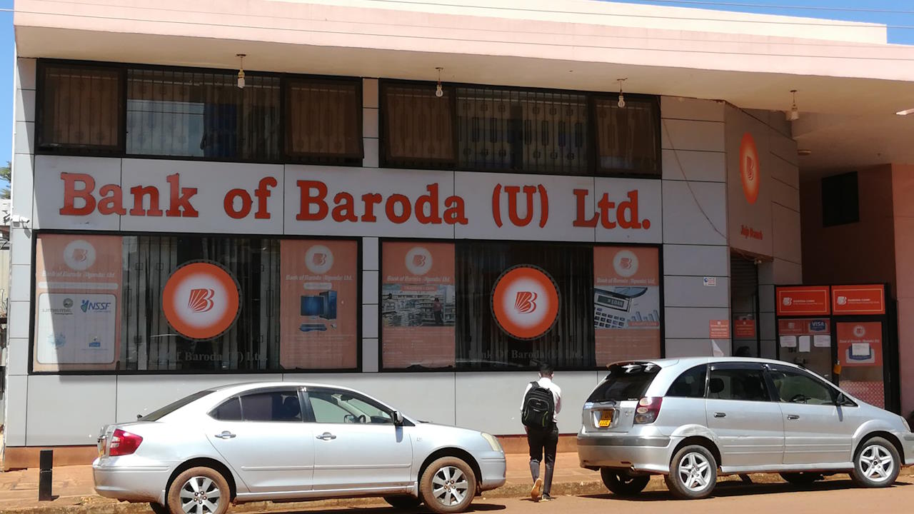 Bank of Baroda branch on Iganga Road in Jinja town, 19 May 2020