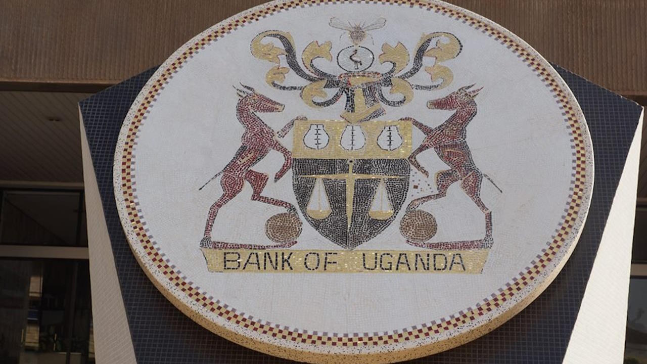 The Bank of Uganda Coat of Arms at the Bank of Uganda HQ in Kampala, Uganda