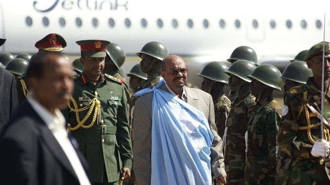 Omar al-Bashir, then Sudan's president, arrives in Juba in 2011. 