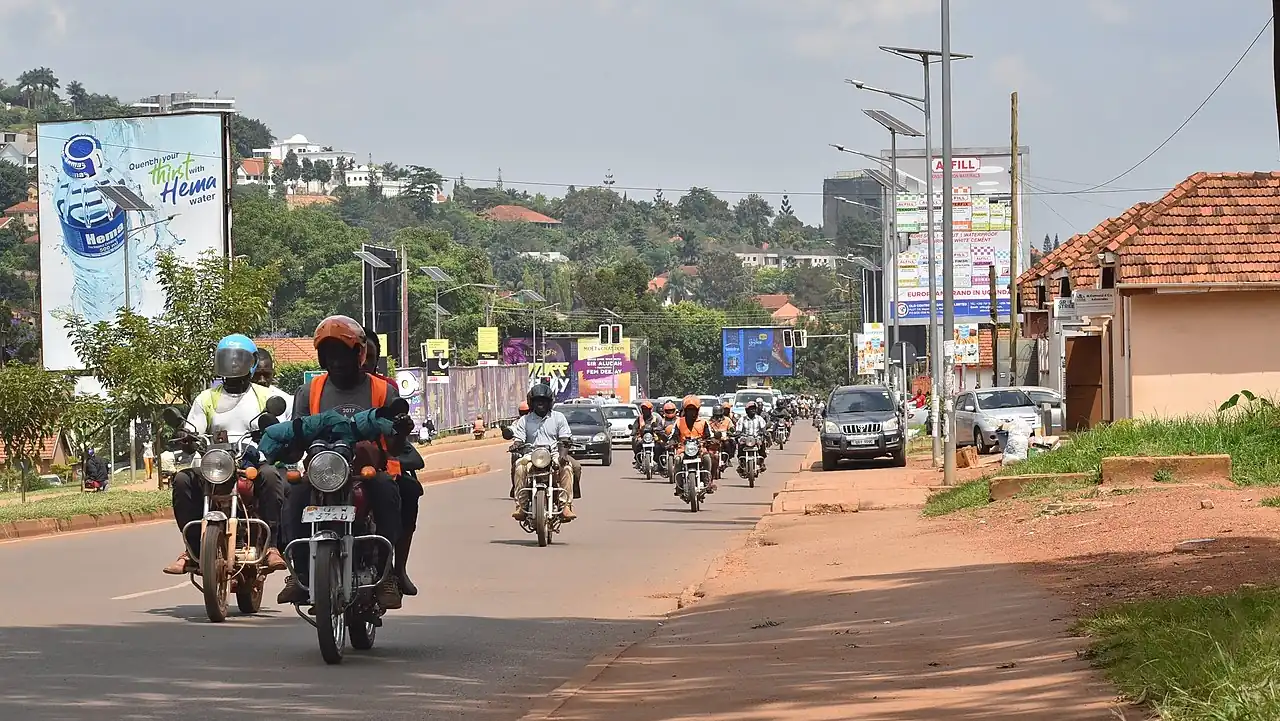 Boda boda cyclists in Kampala, February 2020