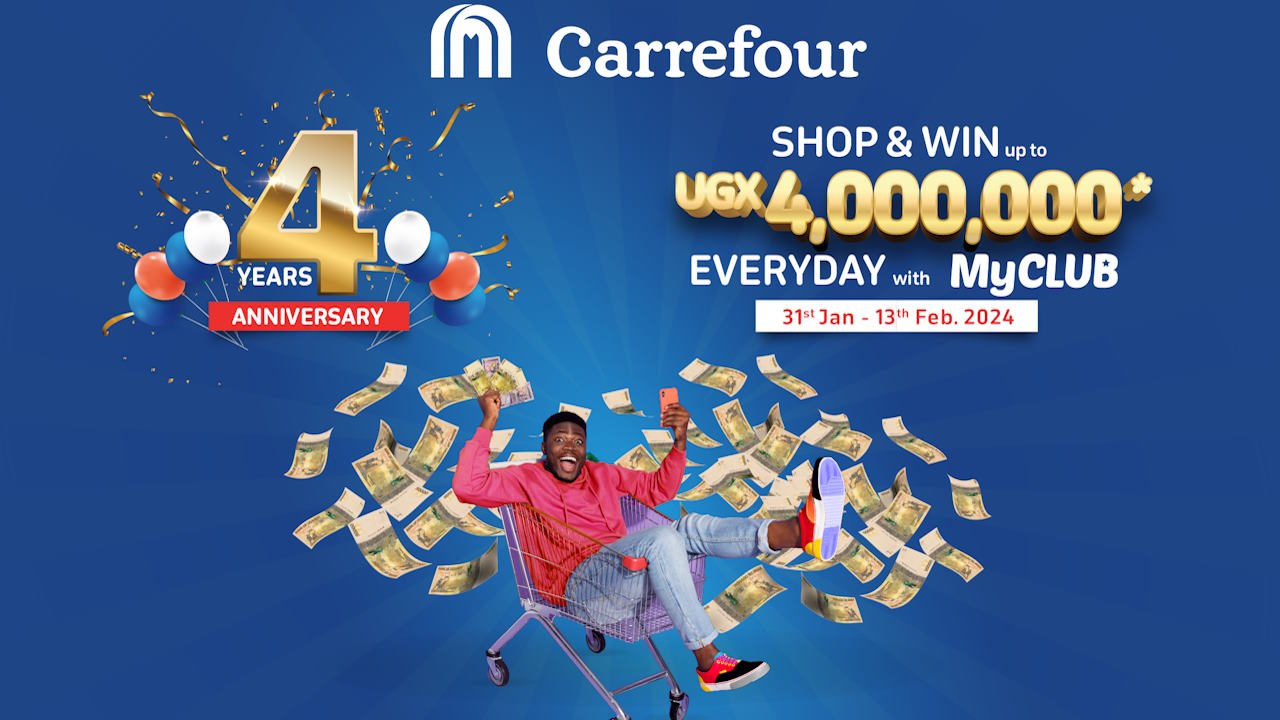 Carrefour is celebrating its fourth anniversary in the country with customers who can win millions of shillings and enjoy daily discounts from 31 January to 13 February 2024. The retailer will be giving away Sh1mn to four lucky MyCLUB members every day for 14 days as a gesture of gratitude for their continued loyalty, with a total of Sh56mn in rewards for the lucky winners. Customers can also enjoy special discounts of up to 50 per cent on various categories including groceries, fresh produce, electronics, appliances and homeware, as well as enter competitions to win instant prizes.