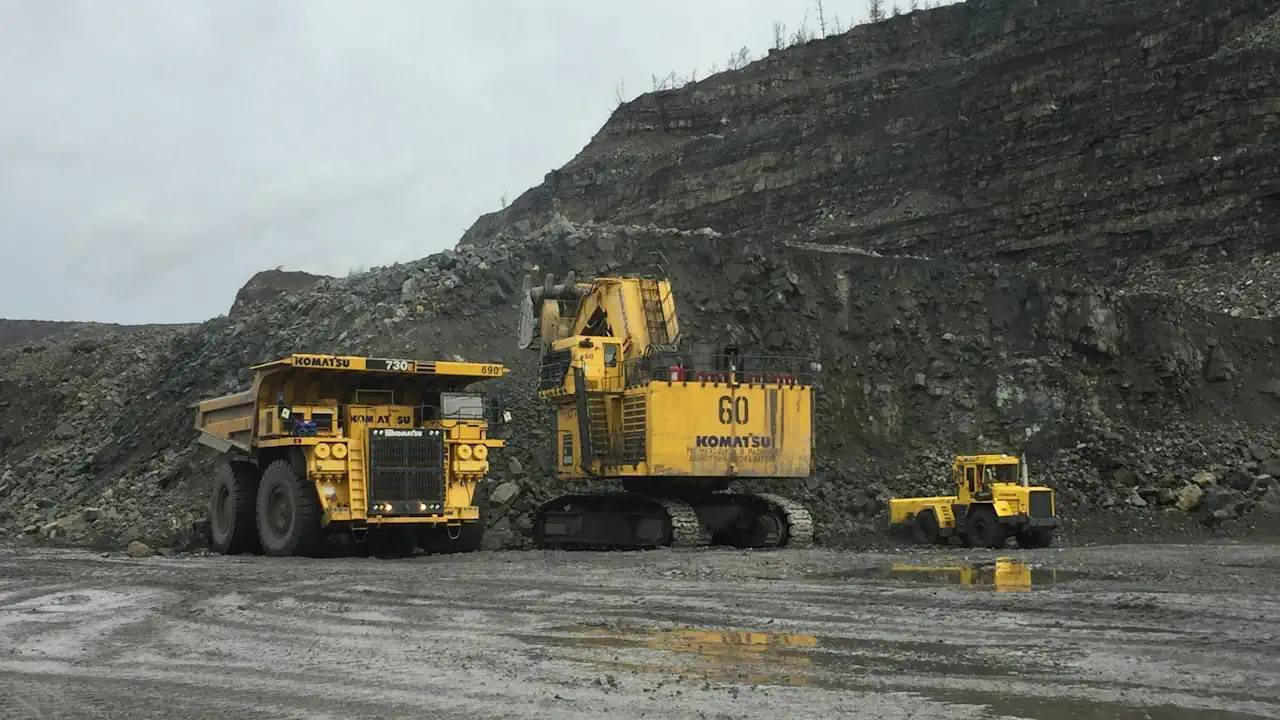 Two excavators at a mine