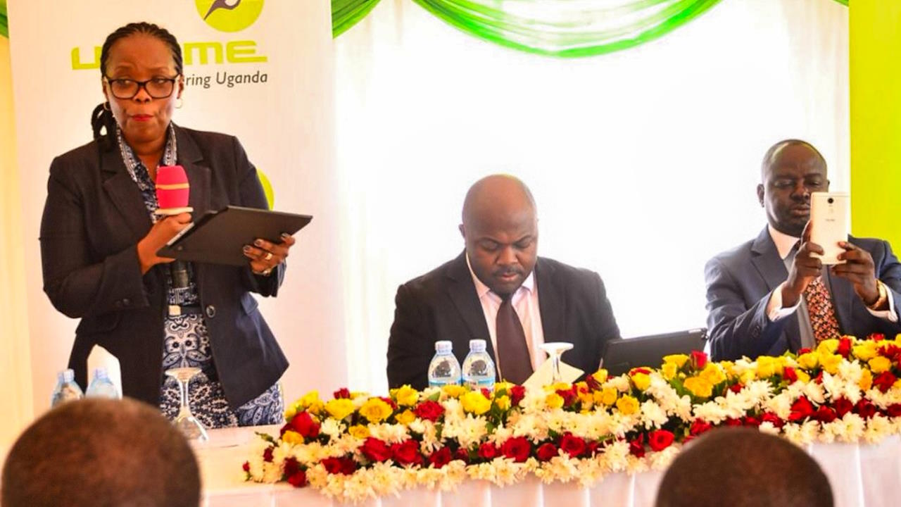 Florence Nansubuga, left, at an Umeme event in May 2018. Ms Nansubuga, who has been Umeme's chief operations officer since 2012, and a board member since March 2015, told the company's board on 16 November that she is leaving for another job in the energy/electricity sector. She previously worked for the Uganda Electricity Distribution Company, Umeme's predecessor, on behalf of which it holds the electricity distribution concession. Umeme's concession to operate the country's electricity distribution system expires in March 2025 and will not be renewed, with the government preferring a state-owned utility to take over.