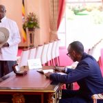 Presidents Yoweri Museveni and Paul Kagame at State House, Entebbe, in March 2018.