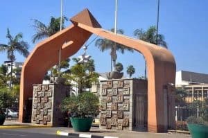 The entrance to the Parliament Buildings, Nairobi, Kenya