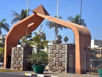 The entrance to the Parliament Buildings, Nairobi, Kenya