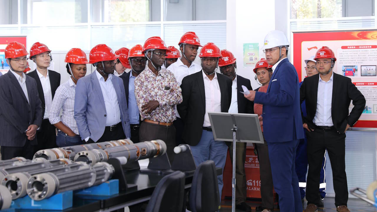 A delegation from Uganda's ministry of energy on a recent visit to China